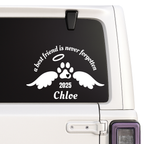 Personalized Pet Memorial Car Decal with Custom Name | Paw Print Design | Available in 10 Colors Nostalgi Factory