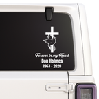 Custom Memorial Cross Dove Car Decal | Forever in My Heart | 5 Color Options Nostalgi Factory