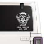 Mom of an Angel Memorial Car Decal, Baby Footprints with Wings Vinyl Sticker Nostalgi Factory