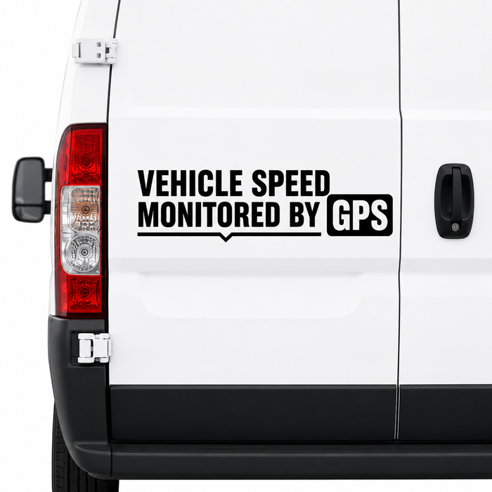 Vehicle Speed Monitored by GPS Vinyl Decal Sticker | 2-Pack | Nostalgi Factory