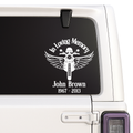 Custom Memorial Motorcycle Decal | Personalized In Loving Memory Vinyl Sticker with Angel Wings Nostalgi Factory