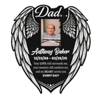 Personalized Dad Memorial Photo Sticker – Angel Wings Car Window Tribute