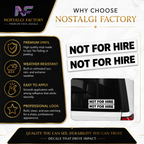 Not For Hire Vinyl Decals, 2x13 Inch Truck Window Sticker Set Nostalgi Factory