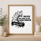 Sunflower Memorial Decal - Custom Name & Quote | Memorial Car Decal Nostalgi Factory