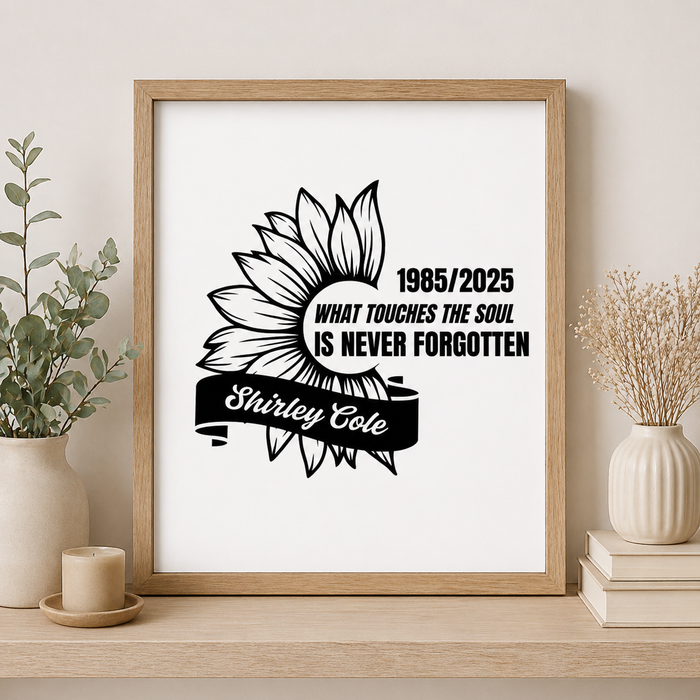 Sunflower Memorial Decal - Custom Name & Quote | Memorial Car Decal Nostalgi Factory