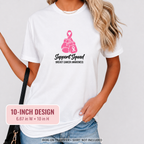 Support Squad Breast Cancer Awareness HTV decal - lifestyle mockup on white shirt