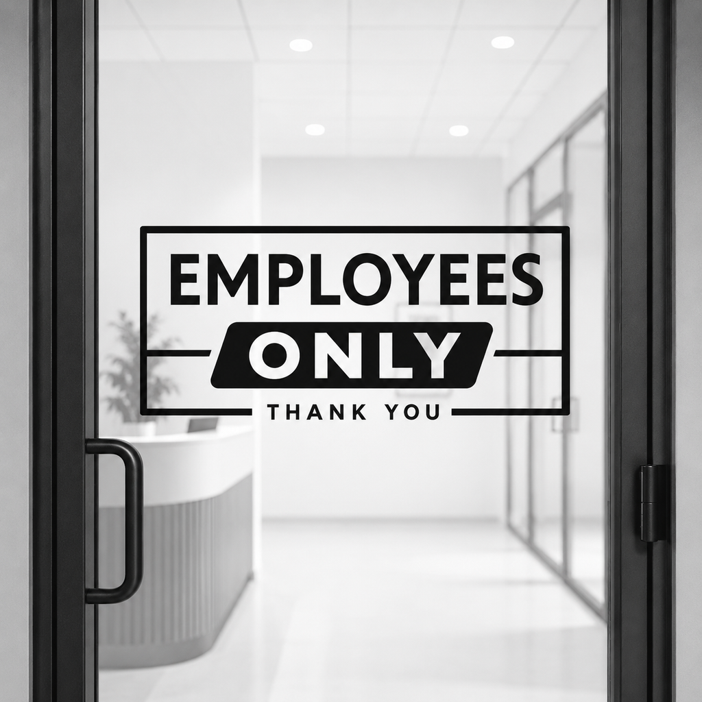 Employees Only Vinyl Door Decal for Business Nostalgi Factory