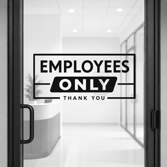 Employees Only Vinyl Door Decal for Business Nostalgi Factory