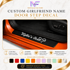 Girlfriend Name Car Vinyl Decal | Door Step Seat Sticker Gift