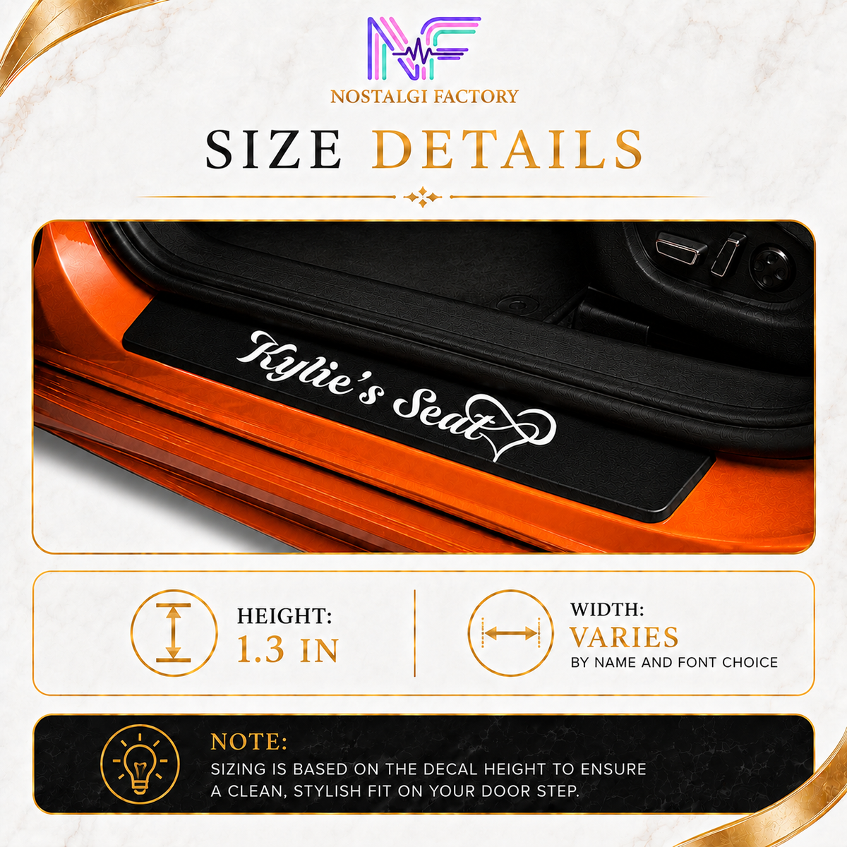 Girlfriend Name Car Vinyl Decal | Door Step Seat Sticker Gift