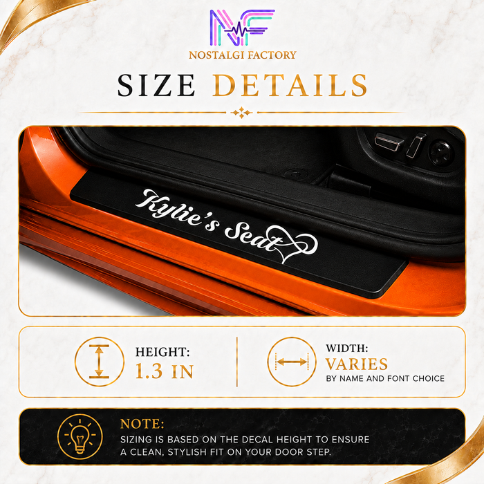 Girlfriend Name Car Vinyl Decal | Door Step Seat Sticker Gift