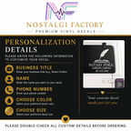 Custom Notary Public Vinyl Decal | Professional Book and Quill Logo Design | Great for Car | Laptops | Business Window | Advertising | Available in 5 Colors Generic