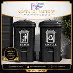Trash & Recycle Bin Decal Stickers | Waste Management Labels | 5 Colors Available Nostalgi Factory