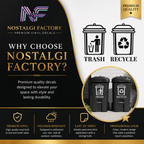 Trash & Recycle Bin Decal Stickers | Waste Management Labels | 5 Colors Available Nostalgi Factory