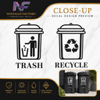 Trash & Recycle Bin Decal Stickers | Waste Management Labels | 5 Colors Available Nostalgi Factory