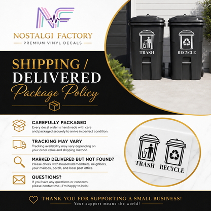 Trash & Recycle Bin Decal Stickers | Waste Management Labels | 5 Colors Available