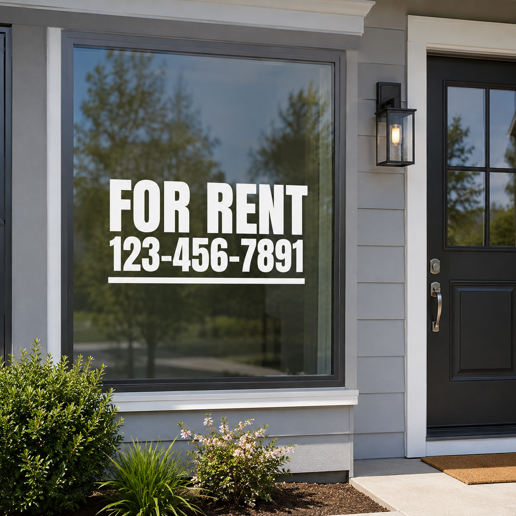 FOR RENT | Custom Number | Personalized Decal Sticker | Car Window Nostalgi Factory
