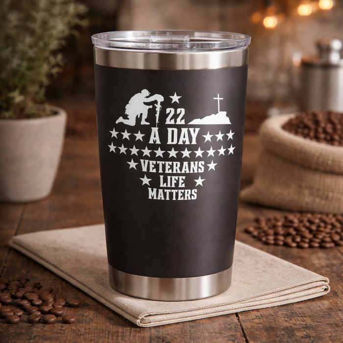 Veterans Life Matters Car Decal | 22 A Day Memorial | Military Support Vinyl Sticker | 5 Colors Nostalgi Factory