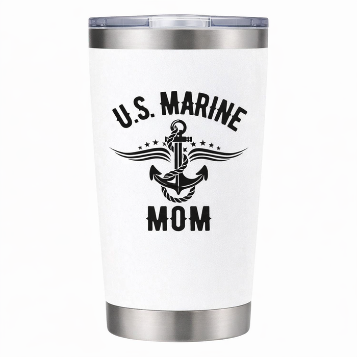 U.S. Marine Mom Car Decal | Military Anchor Design | Vinyl Sticker | 5 Colors Nostalgi Factory
