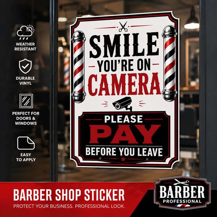 Smile You're On Camera – Barber Shop Sticker Nostalgi Factory