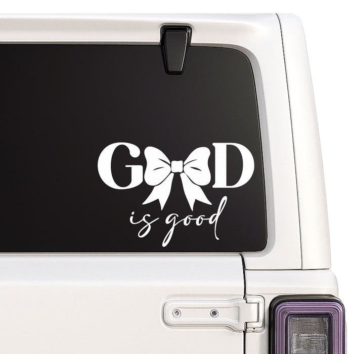 God is Good Car Decal | Bow Design | Vinyl Sticker Nostalgi Factory
