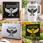 Pet Memorial Decals | Cherish Your Beloved Pet's Memory with Beautiful Wings and Paw Print