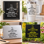 Personalized Memorial Car Decal – Elegant Dove & Heaven's Hands Tribute with Custom Name & Years