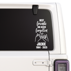 Best Friends Are Never Forgotten Memorial Decal | Friendship Tribute Sticker | 9 Colors | Memorial Car Decal Nostalgi Factory
