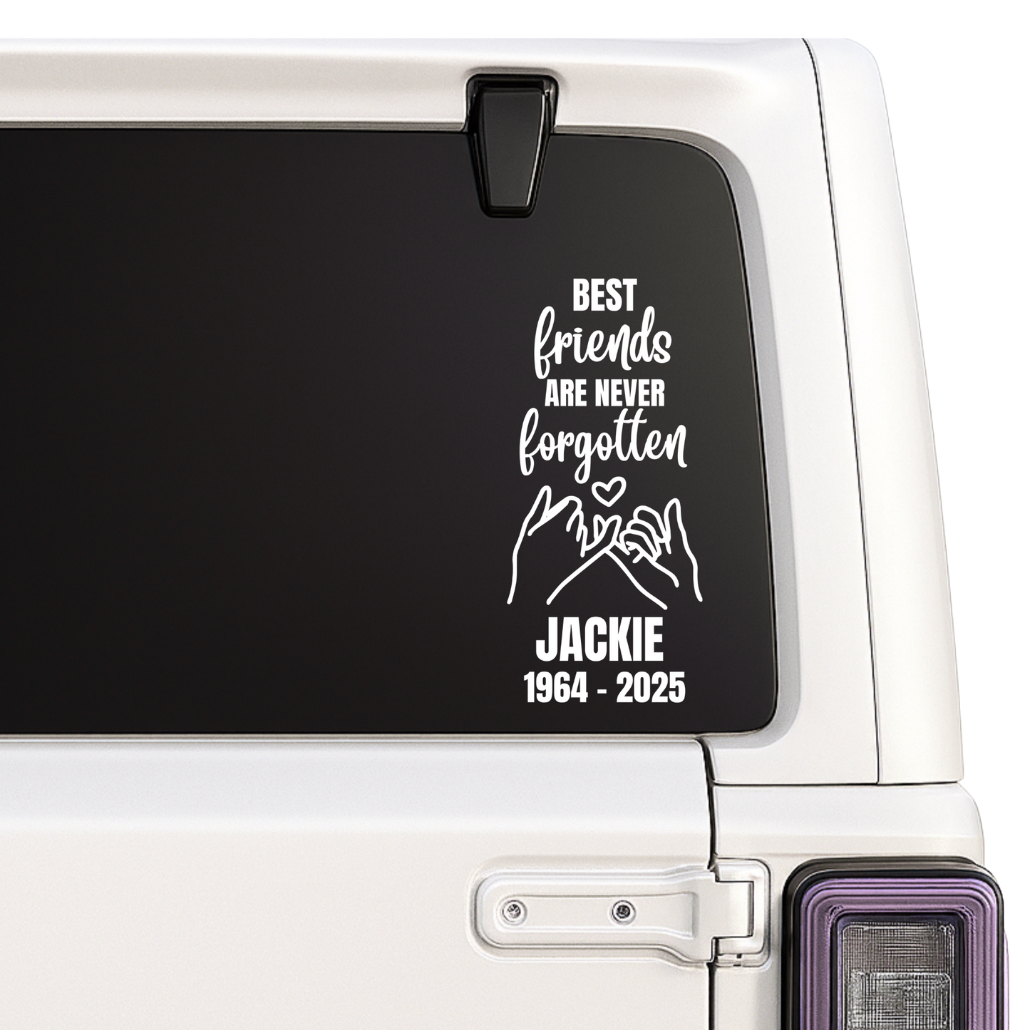 Best Friends Are Never Forgotten Memorial Decal | Friendship Tribute Sticker | 9 Colors | Memorial Car Decal Nostalgi Factory