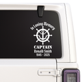 In Memory Captain Memorial Decal | Ship Wheel Anchor Design | Personalized Memorial Decals for Memory Boxes | Cars | Mirrors | Vases | Lanterns | Tumblers | Water Bottles | Laptops | | Memorial Car Decal Nostalgi Factory