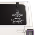 Personalized Memorial Car Decal – Dove & Heaven's Hands | Custom Name & Years Nostalgi Factory