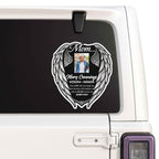 Personalized Mom Memorial Photo Sticker – Angel Wings Car Window Tribute