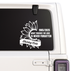 Sunflower Memorial Decal - Custom Name & Quote | Memorial Car Decal Nostalgi Factory