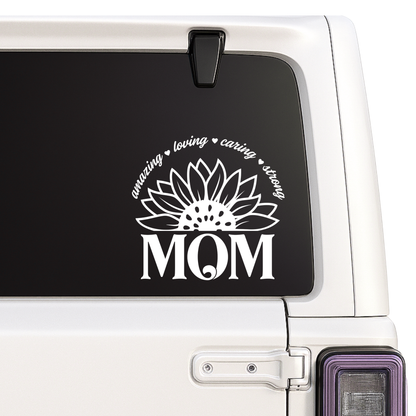 Mom Sunflower Decal Sticker | Inspirational Design with Loving Caring Message | Tumbler Mug Laptop Decal | Multiple Colors Available