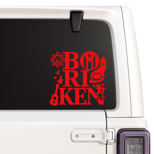 Boriken Puerto Rico Car Decal - Boricua Pride Sticker Nostalgi Factory