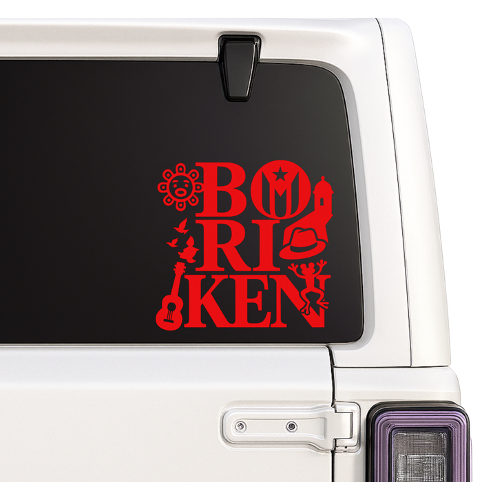 Boriken Puerto Rico Car Decal - Boricua Pride Sticker Nostalgi Factory