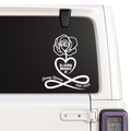 Rose Heart Memorial Decal - Custom Name & Dates | Memorial Car Decal Nostalgi Factory
