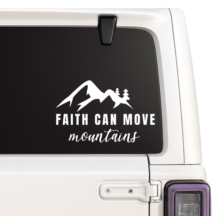 Faith Can Move Mountains - Inspirational Car Decal Nostalgi Factory
