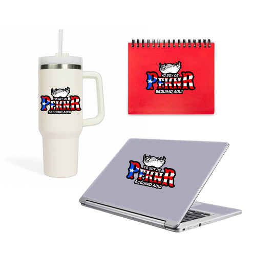 PFKNR Waterproof Sticker | Puerto Rican Pride | Sticker | Car Window | Laptop | Tumbler | PR Flag Blue and Red Design - Nostalgi Factory