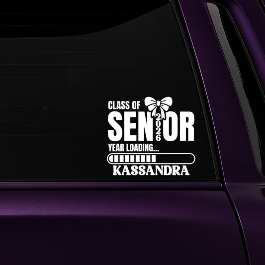 Class of Senior Year | Loading Design Vinyl Decal | Customizable Name | High School Senior | Laptop Senior Decal | Multiple Colors - Nostalgi Factory