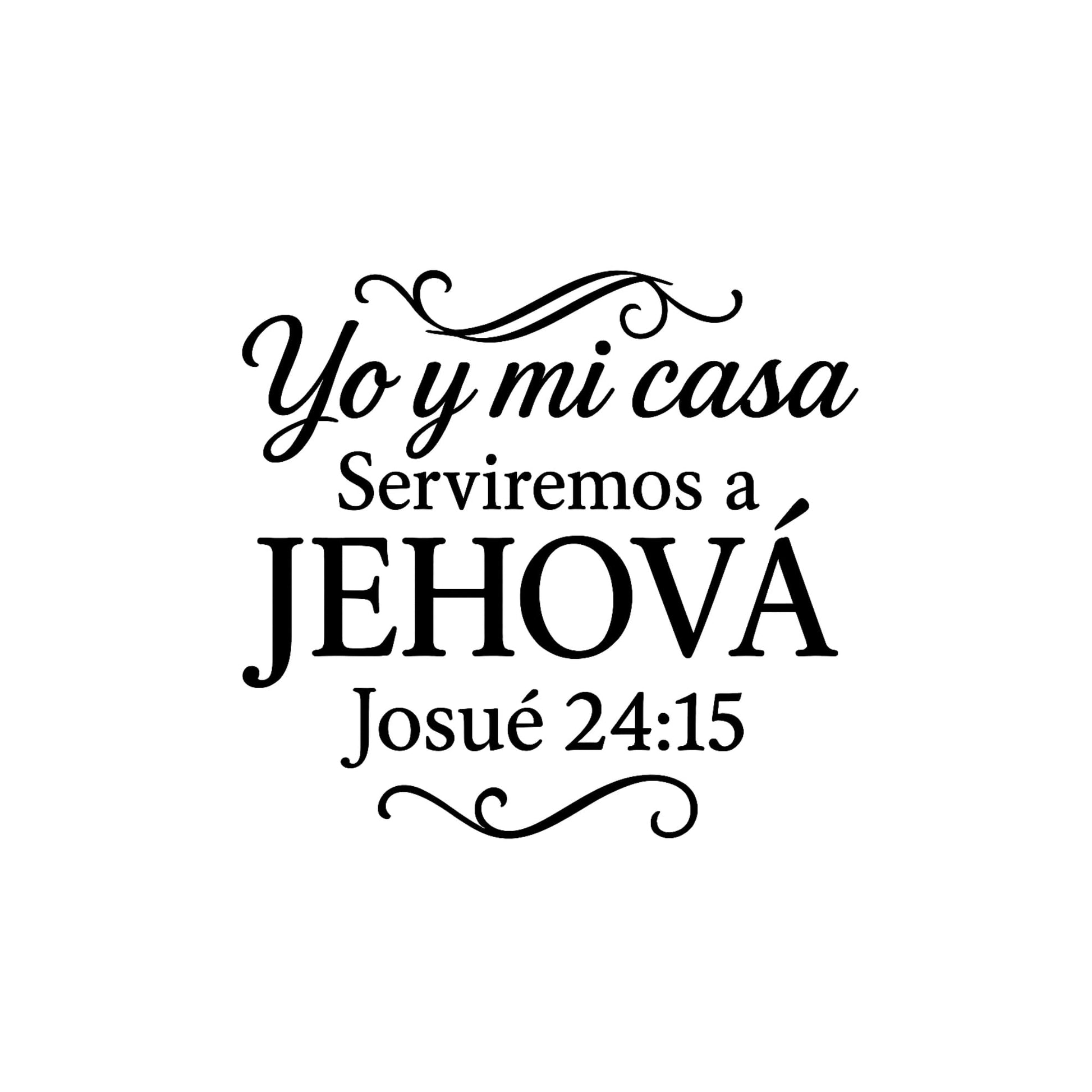 Religious Spanish Bible Verse Vinyl Car Decal, Joshua 24:15 'Yo y Mi-Casa Serviremos a Jehova', Multiple Colors Available - Nostalgi Factory