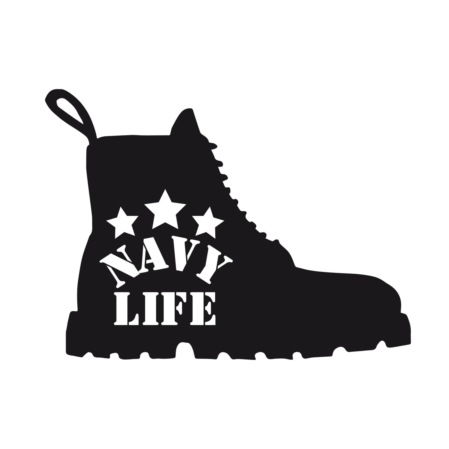 Military Service Boot Decal | Army | Navy | Marines | Air Force Life | 3-Star Combat Boot Design | - Nostalgi Factory