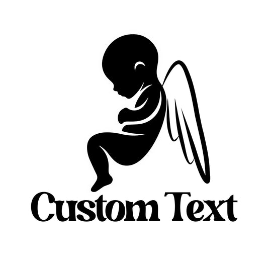 Stillborn Memorial Angel Wing Car Decal – Personalized Vinyl Sticker | Multiple Colors | Permanent Adhesive for Tribute & Remembrance - Nostalgi Factory