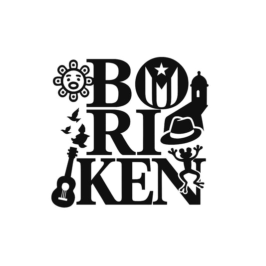 Boriken Puerto Rico Car Decal | Vinyl Window Sticker | Boricua Sticker | Multiple Colors Available - Nostalgi Factory
