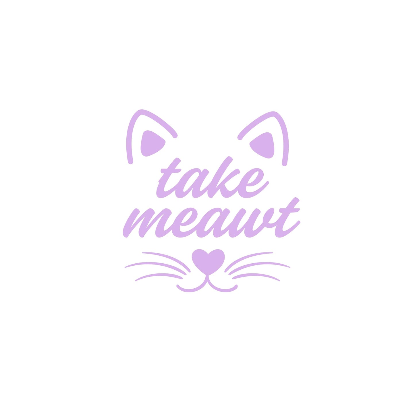 Take Meawt Cat Face Vinyl Decal for Trash Cans | Multiple Colors Available - Nostalgi Factory