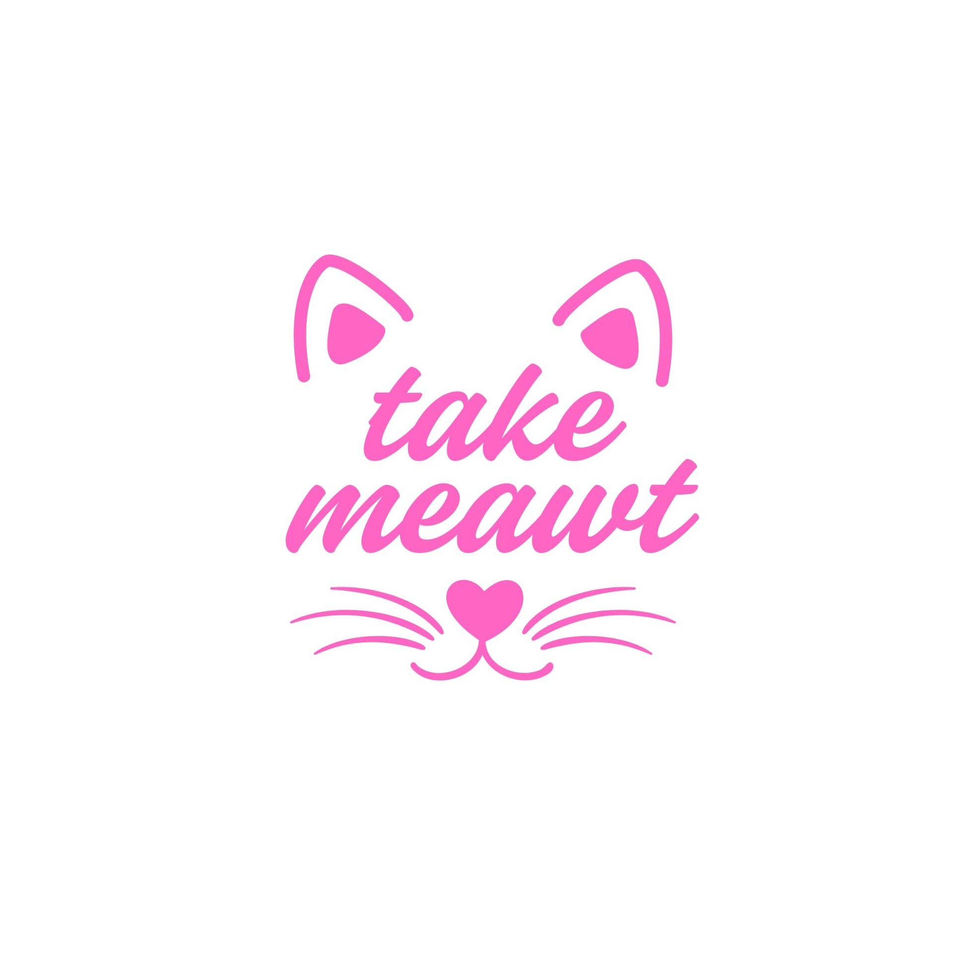 Take Meawt Cat Face Vinyl Decal for Trash Cans | Multiple Colors Available - Nostalgi Factory