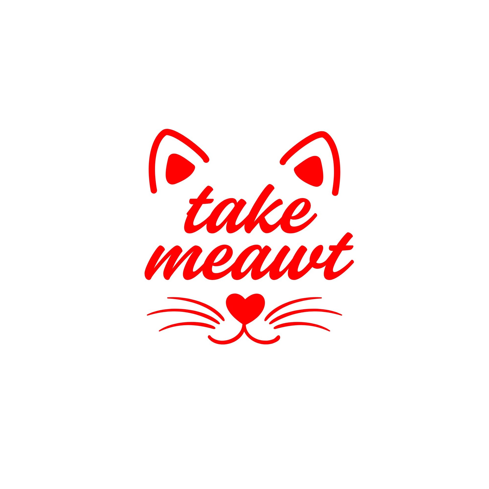 Take Meawt Cat Face Vinyl Decal for Trash Cans | Multiple Colors Available - Nostalgi Factory