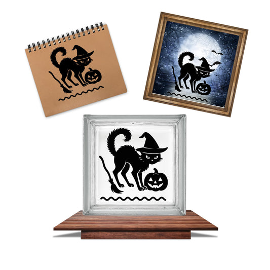 Set of 2 Vintage Halloween Black Cat Vinyl Decal | Die-Cut Design | Premium Quality | Made in USA - Nostalgi Factory