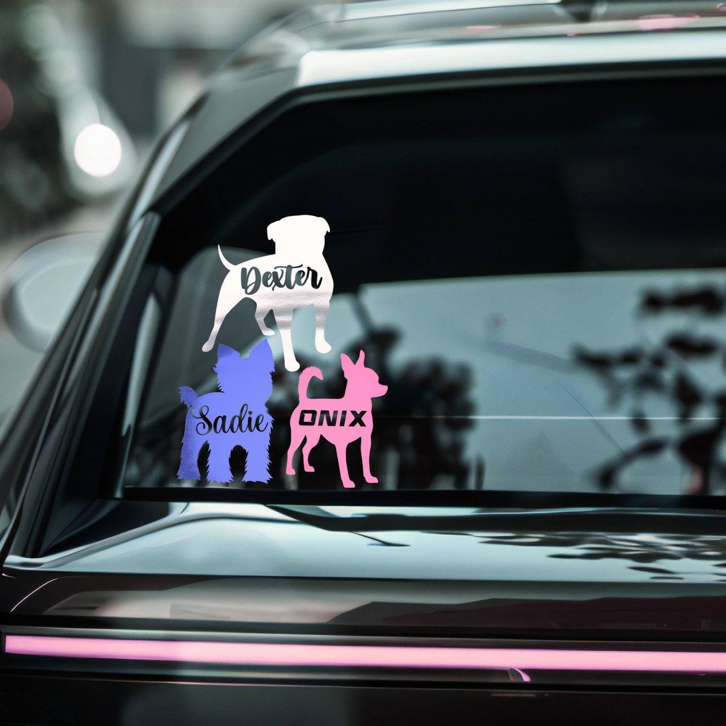 Custom Dog Silhouette Stickers | All Breeds | Car Decals | Dogs With Name | Dog Lover | Vinyl Sticker | Dog Decal - Nostalgi Factory
