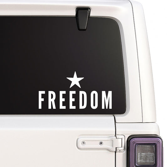 Set of 2 Freedom Star Vinyl Decal | Waterproof | for Vehicles, Windows, Laptops, Mugs - Nostalgi Factory